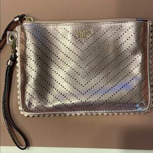 Victoria's Secret Silver Quilted Wristlet Clutch